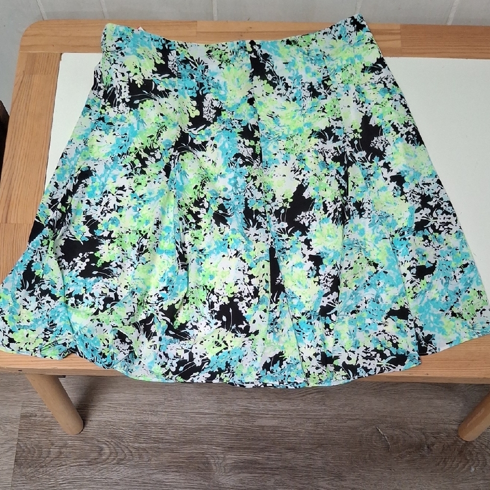 Nue Options A-Line Skirt - Black, Blue, Green Floral